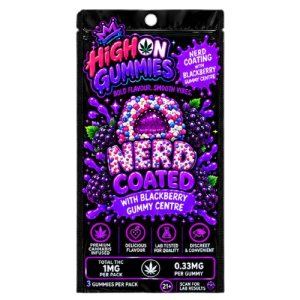 Pack of 3 Blackberry Gummies – Nerd Coated (THC)